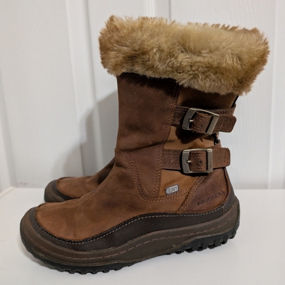 Merrell Shoes - Merrell Women's Decora Chant Brown Sugar Leather Zip Waterproof Boots Size 8